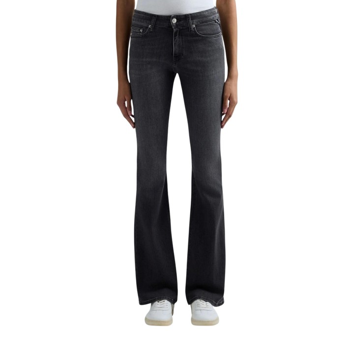 Replay vaqueros de mujer negros de denim vista frontal