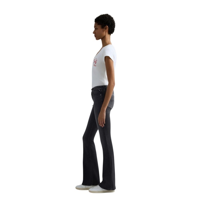 Replay vaqueros de mujer negros de denim vista lateral