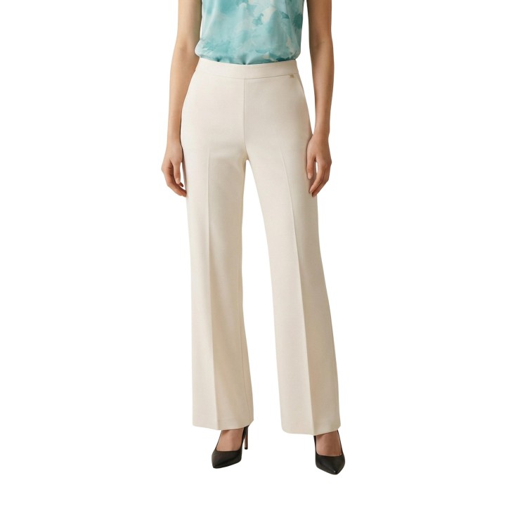 Pantalón palazzo Artigli de mujer en color crema vista frontal