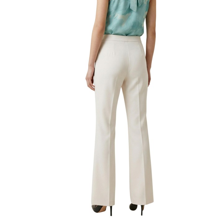 Pantalón palazzo Artigli de mujer en color crema vista posterior