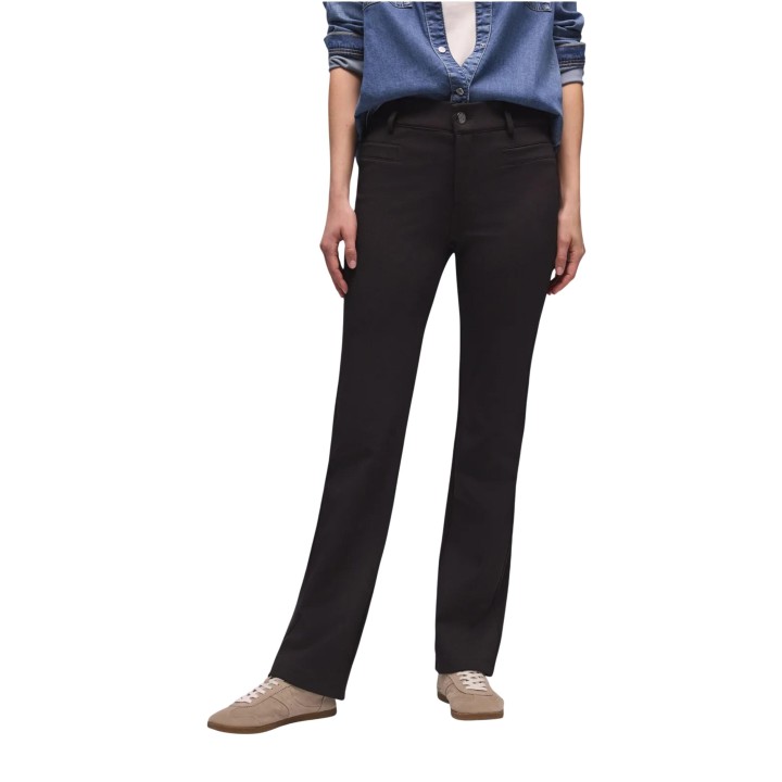 Street One pantalón de mujer negro Style York Bootcut 380597 en tejido techno twill vista frontal