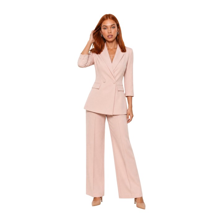 Pantalón de traje de mujer I am PE26031 rosa vista de tres cuartos
