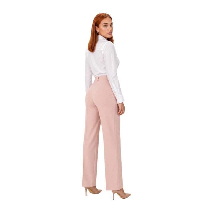 Pantalón de traje de mujer I am PE26031 rosa vista de tres cuartos posterior