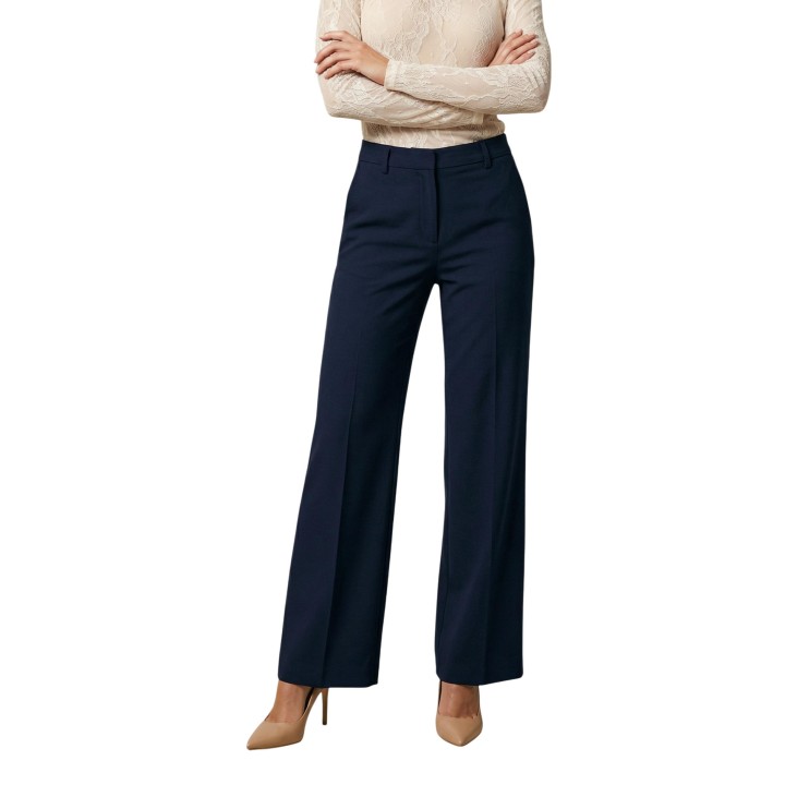 Pantalón de pierna ancha I am PE26199 azul para mujer vista frontal