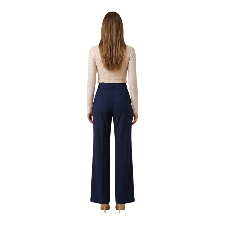 Pantalón de pierna ancha I am PE26199 azul para mujer vista posterior