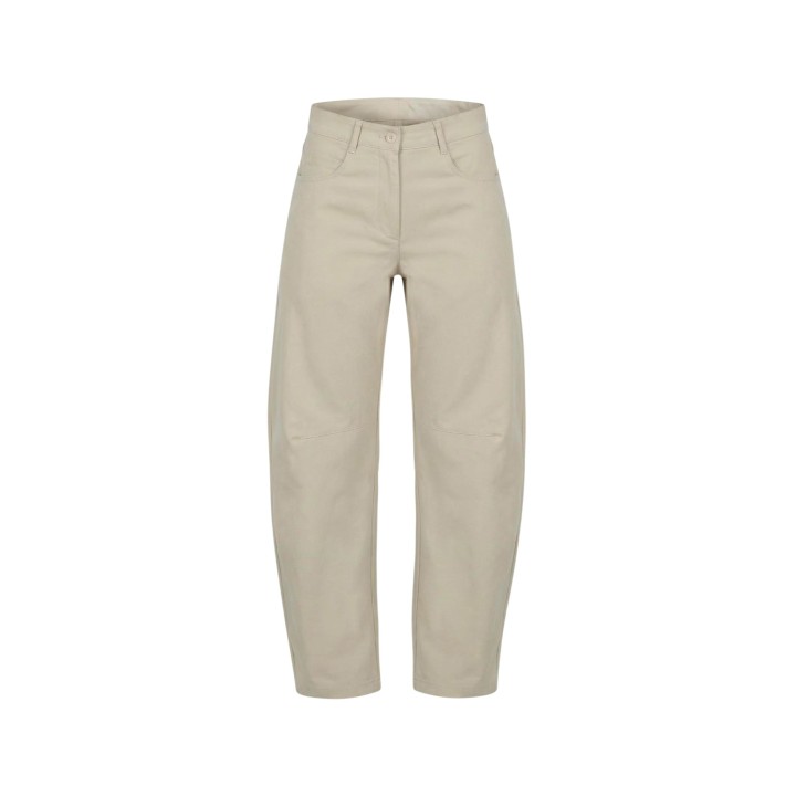 Pantalón de algodón beige para mujer I am PE26085 detalle frontal