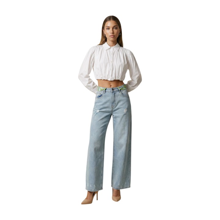 I am vaqueros de mujer en denim claro SLE6PT025301D vista frontal