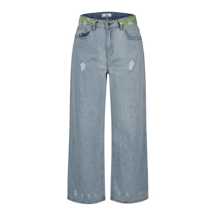 I am vaqueros de mujer en denim claro SLE6PT025301D detalle frontal