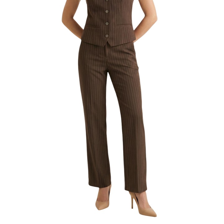 I am pantalón de traje de mujer marrón 95108 vista frontal