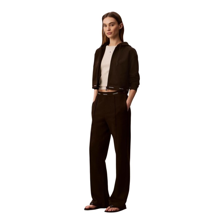 Pantalón deportivo marrón Calvin Klein Jeans para mujer vista tres cuartos