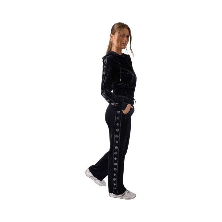 Guess Active pantalón negro de terciopelo para mujer Amalia vista lateral