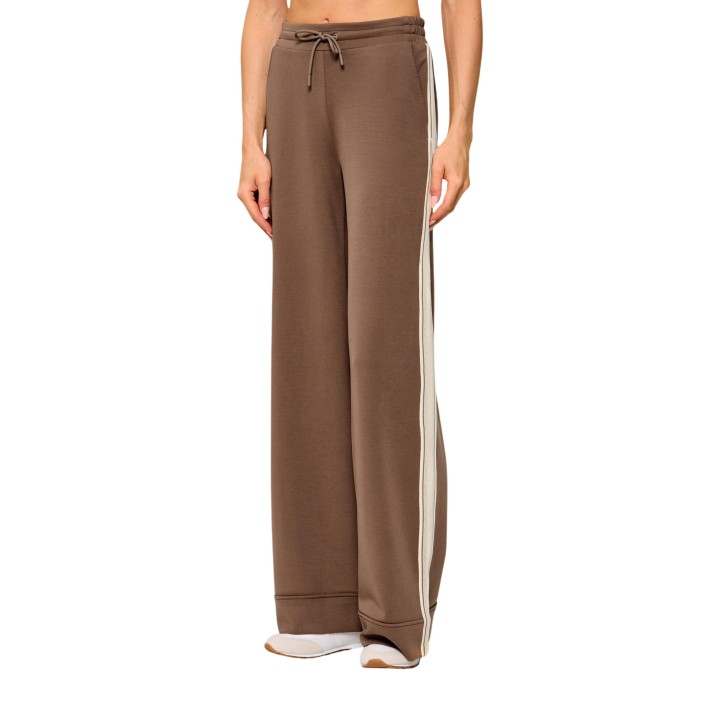 Guess pantalón de mujer Merope Wide Leg marrón vista frontal