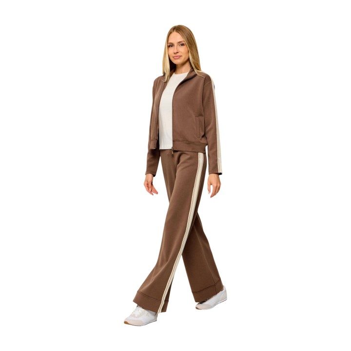 Guess pantalón de mujer Merope Wide Leg marrón vista de tres cuartos