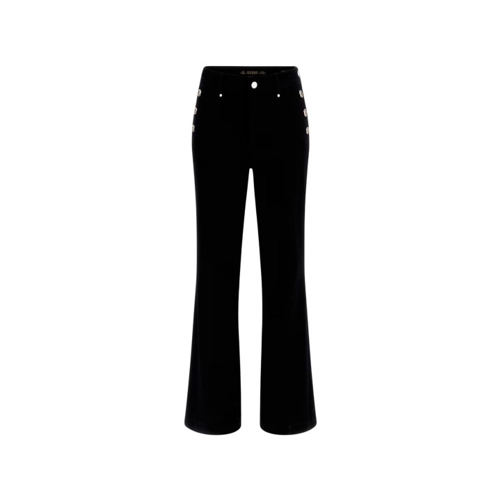 Pantalón negro Guess New Faye Pant vista frontal de prenda