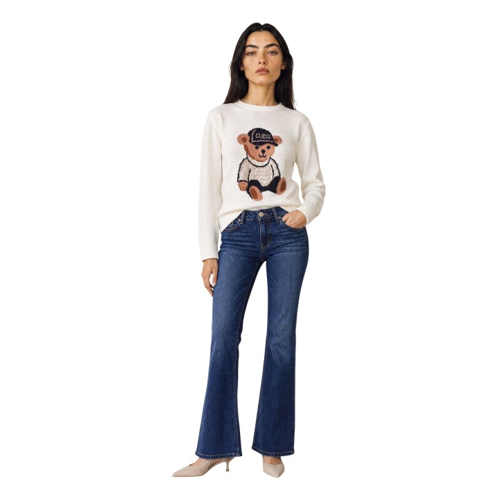 Guess vaqueros Beverly de mujer en denim azul vista frontal