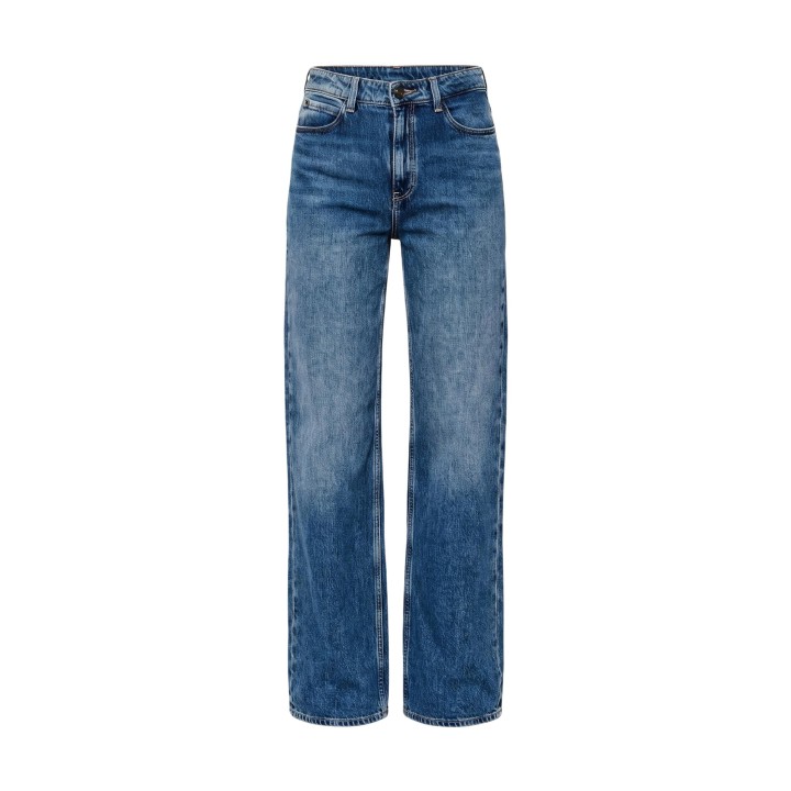 Guess vaqueros wide leg para mujer en denim azul vista frontal
