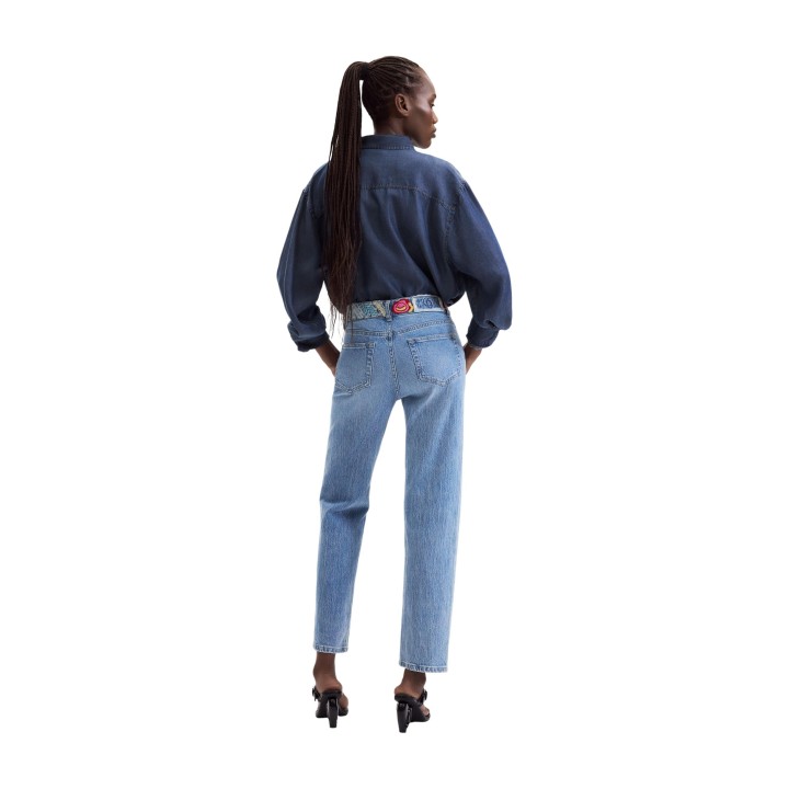 Desigual vaqueros de mujer azul denim vista posterior