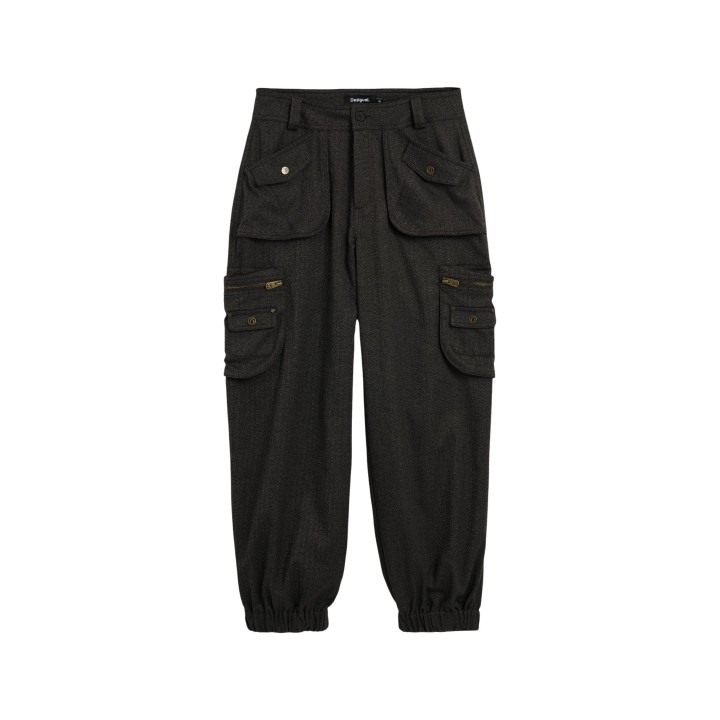Desigual pantalón de mujer marrón oscuro vista frontal