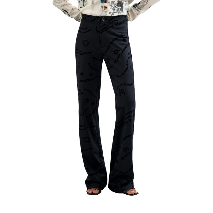 Desigual pantalón negro de mujer Michelle 26WWPW12 vista frontal