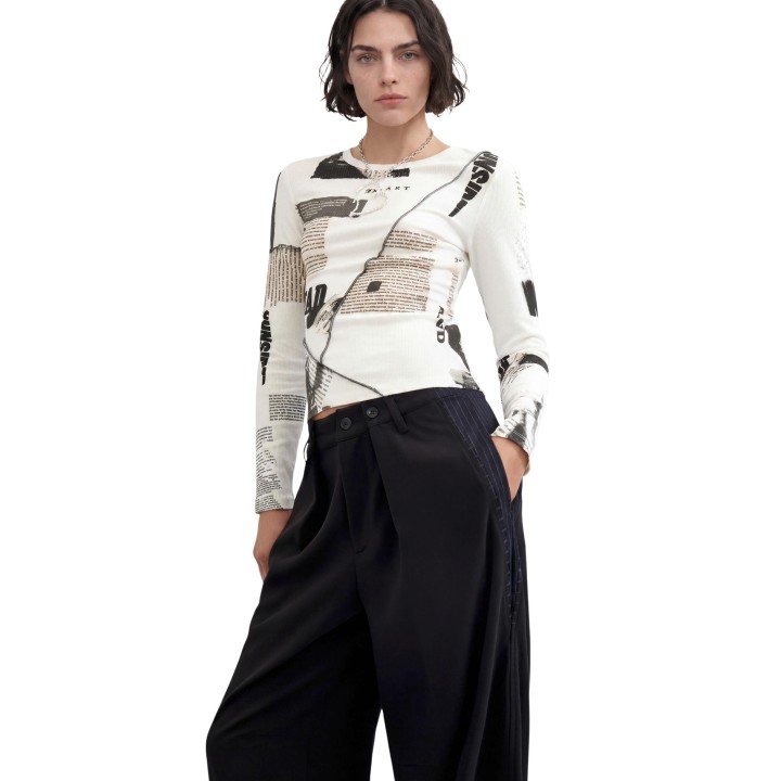 Desigual pantalón negro de mujer PANT_EXPRESS 26WWPW13 vista tres cuartos