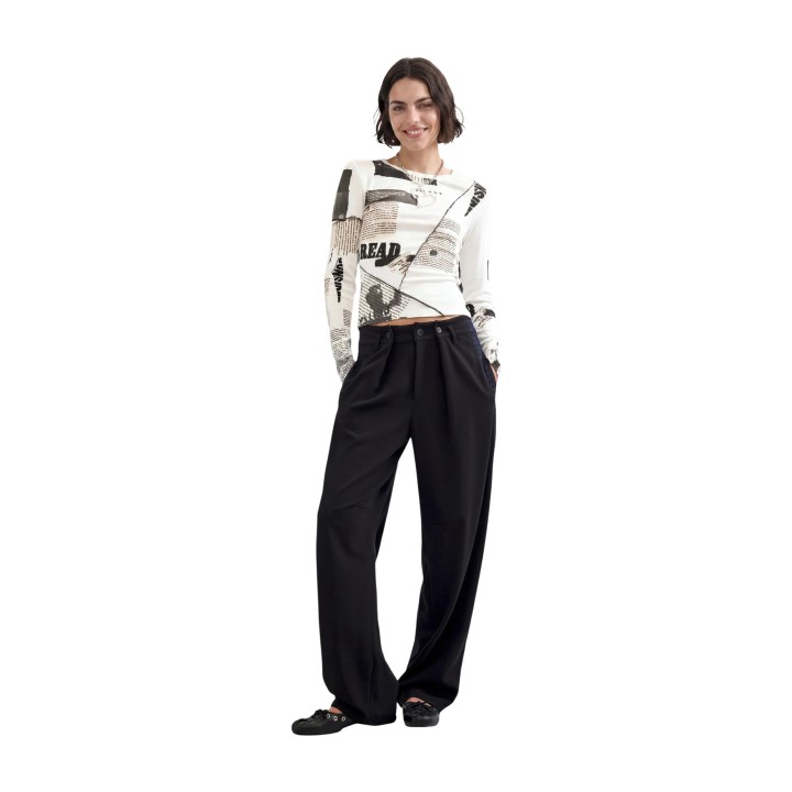 Desigual pantalón negro de mujer PANT_EXPRESS 26WWPW13 vista frontal