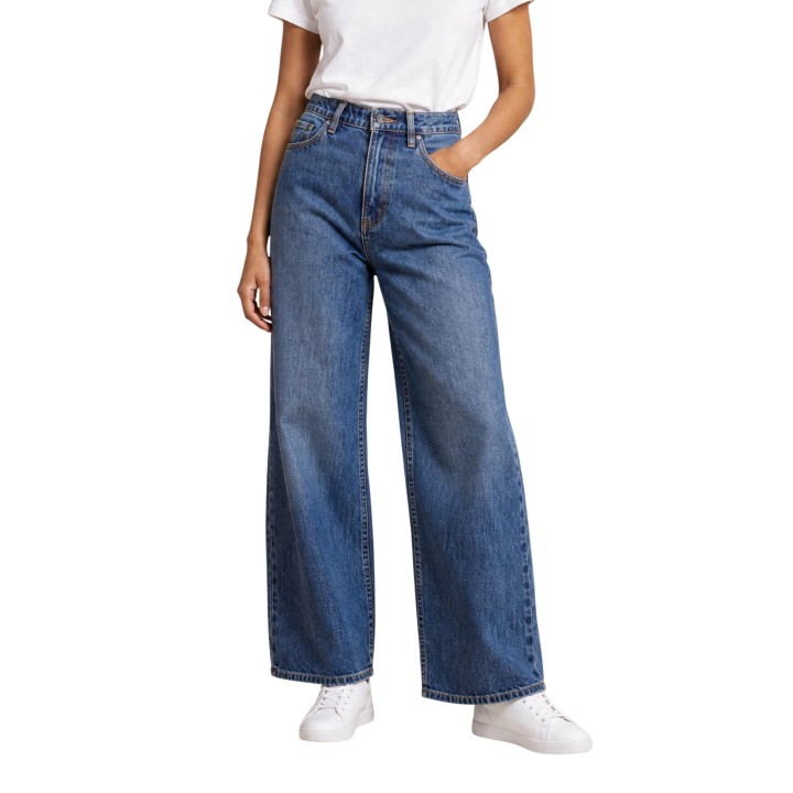 Vaqueros de mujer Armani Exchange azul oscuro de denim vista frontal