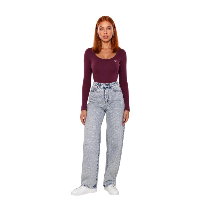 Armani Exchange pantalón de mujer en denim claro vista frontal