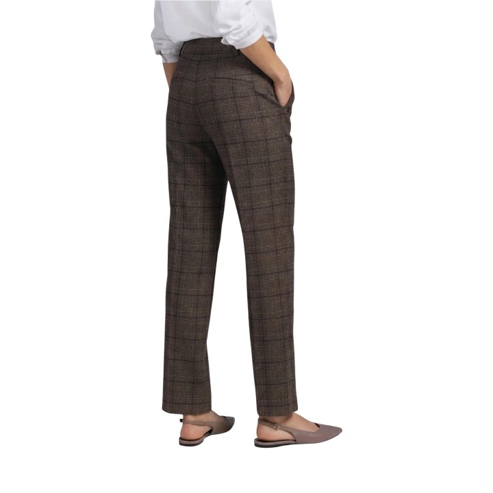 Street One pantalón de mujer marrón de cuadros Amalia vista posterior