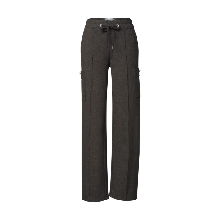 Street One pantalón cargo de mujer marrón oscuro Amalia 381379 en vista frontal