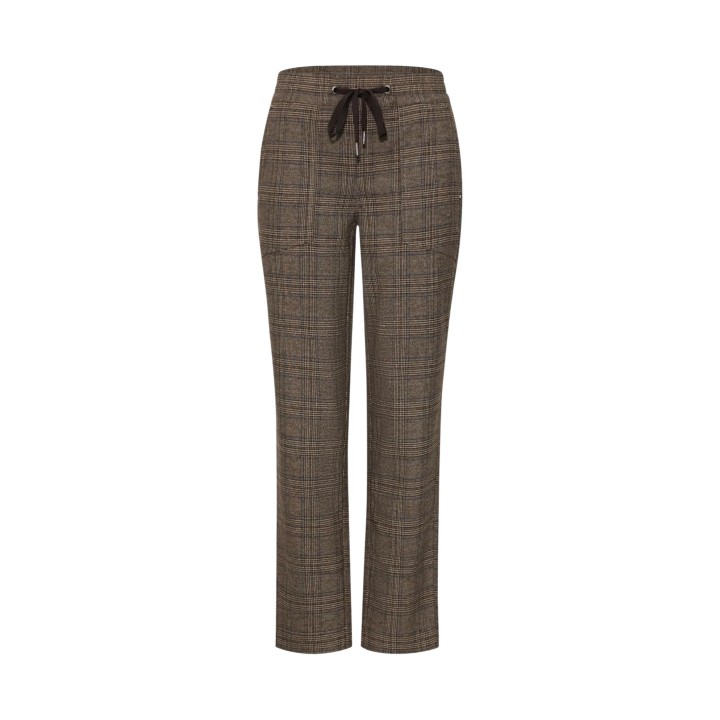 Street One pantalón de mujer marrón de cuadros Bonny MW L28 vista frontal