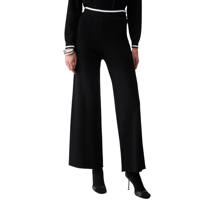 Liu-Jo pantalón de mujer TF6190 MS63L negro y blanco vista frontal