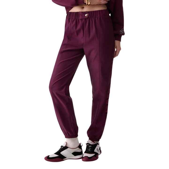 Pantalón Liu-Jo para mujer violeta TF6267 T700A en vista tres cuartos
