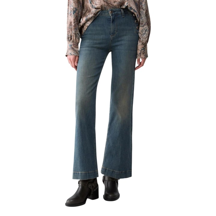 Vaqueros de mujer Liu-Jo en denim azul vista frontal