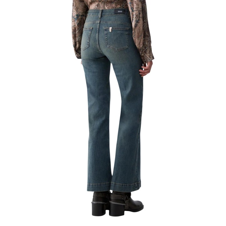 Vaqueros de mujer Liu-Jo en denim azul vista posterior