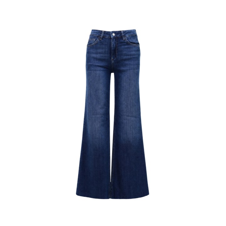 Vaqueros de mujer Liu-Jo UF6106 D0356 en denim azul oscuro vista frontal