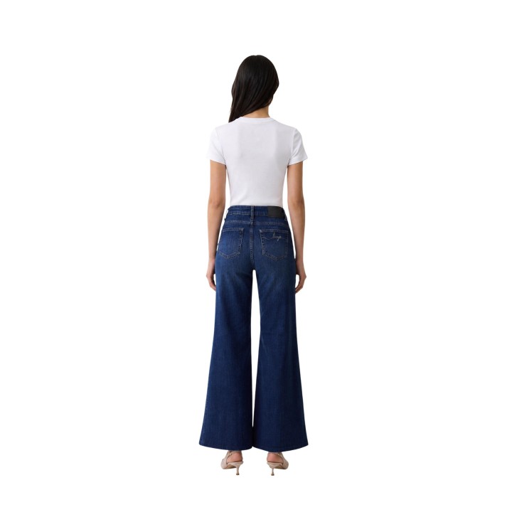 Vaqueros de mujer Liu-Jo UF6106 D0356 en denim azul oscuro vista posterior