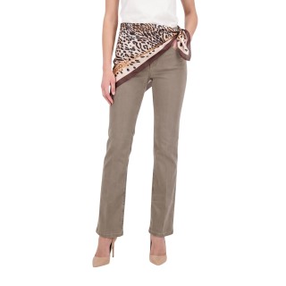 Liu-Jo pantalón de mujer beige oscuro UF6107 T778A vista frontal