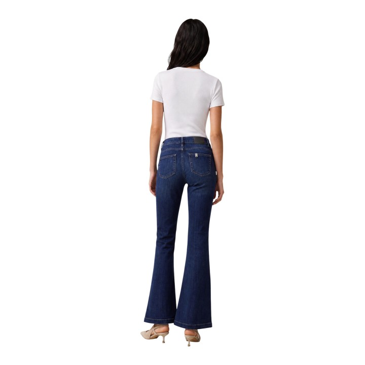 Vaqueros de mujer Liu-Jo UF6218 D0356 en denim azul oscuro vista posterior