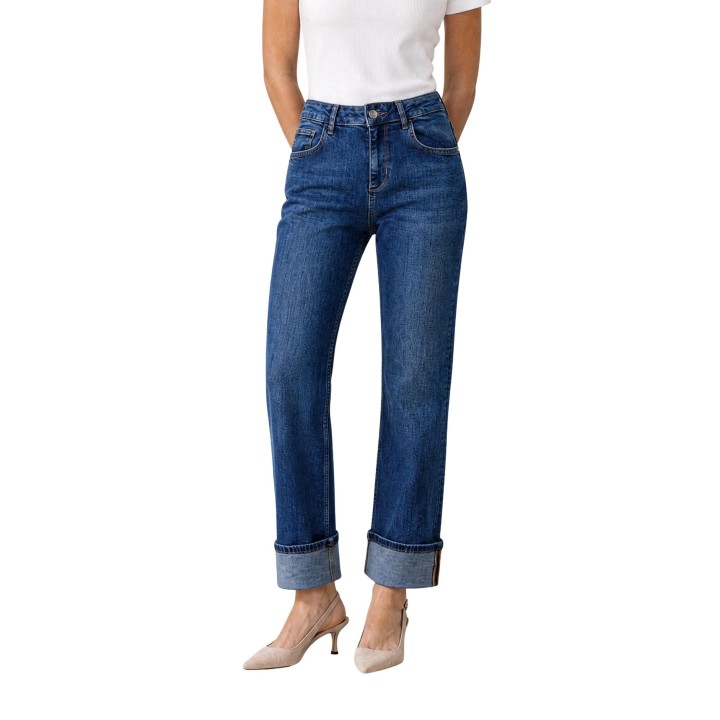 Liu-Jo vaqueros de mujer UF6225 D0360 en denim azul vista frontal