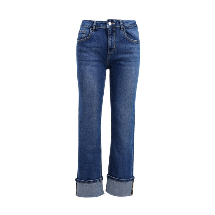 Liu-Jo vaqueros de mujer UF6225 D0360 en denim azul vista frontal sin modelo