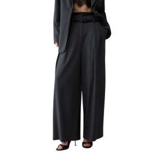 Pantalón de mujer Liu-Jo WF6309 T743A gris oscuro vista frontal