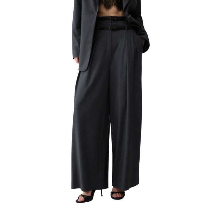 Pantalón de mujer Liu-Jo WF6309 T743A gris oscuro vista frontal