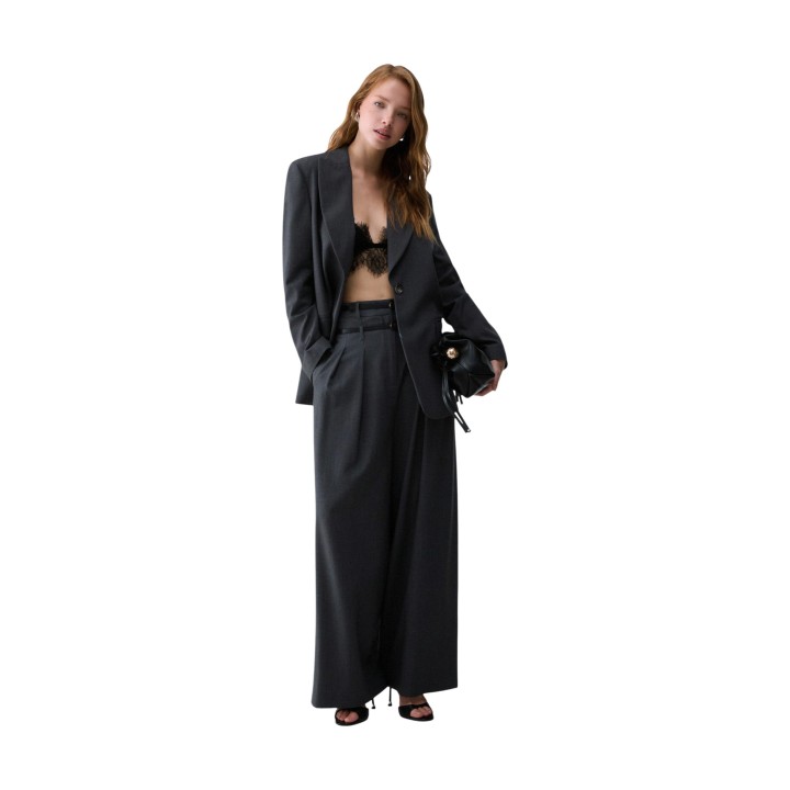 Pantalón de mujer Liu-Jo WF6309 T743A gris oscuro vista de tres cuartos