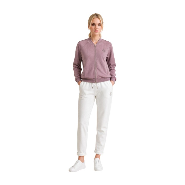 Liu-Jo pantalón de mujer blanco de jersey vista de tres cuartos