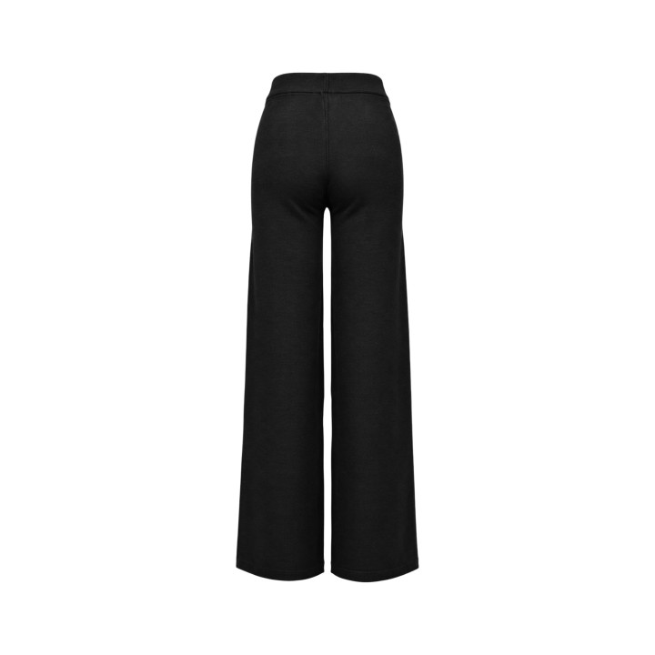 Choral pantalón palazzo de mujer negro de tejido vista posterior