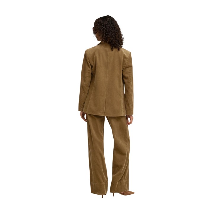 Jacqueline de Yong pantalón ancho de pana camel para mujer vista posterior