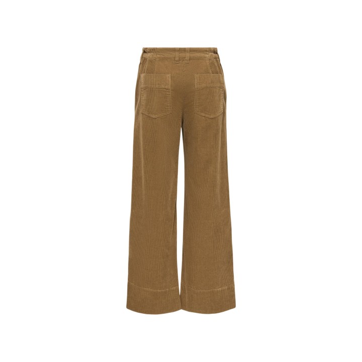 Pantalón ancho de pana camel Jacqueline de Yong 15382888 vista posterior