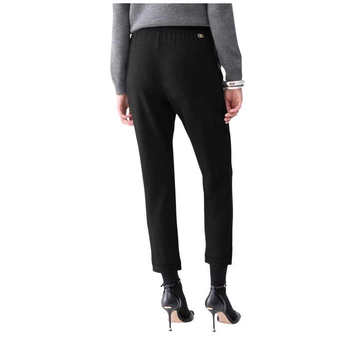 Pantalón de felpa negro para mujer Liu-Jo TF6143 FS576 vista posterior