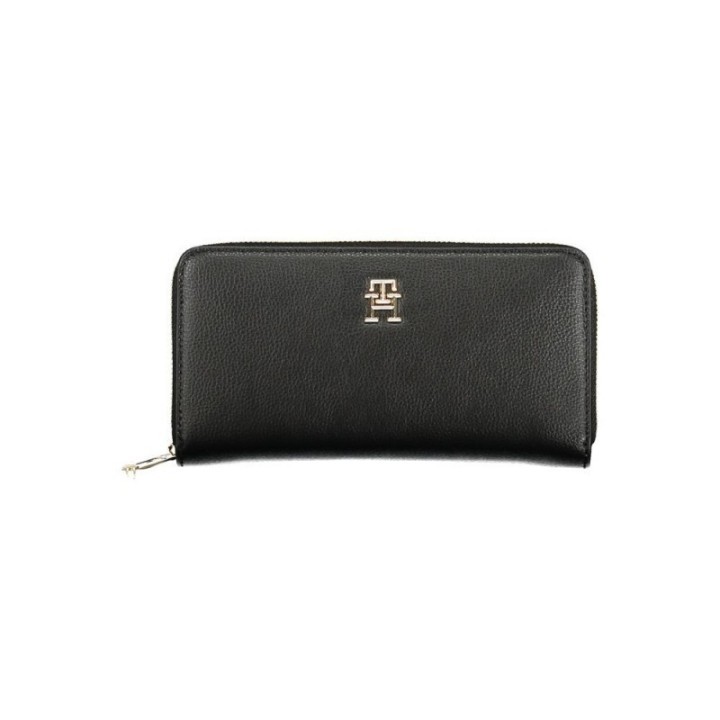 Cartera negra de polietileno para mujer Tommy Hilfiger vista frontal