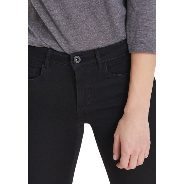 Only vaqueros skinny de mujer negros detalle frontal de cintura y bolsillos